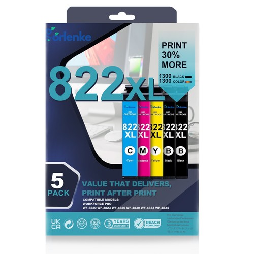 5pk 822xl ink - 5pk, for