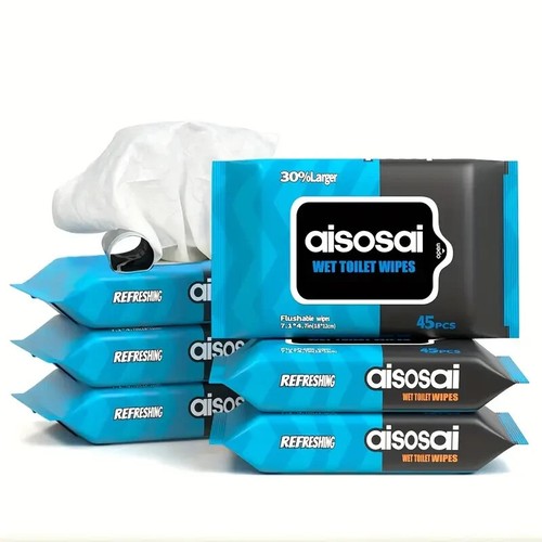 5pack 225pcs flushable - flushable, wet