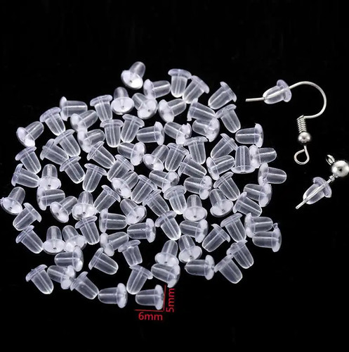 50pc silicone earring - earring, backs