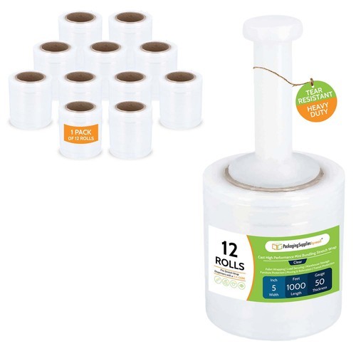 Rolls 1000 ft clear - 12, 5"