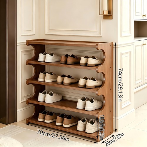 Tier bamboo shoe rack holds - bamboo,