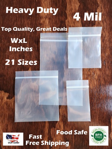 Clear reclosable zip seal 4mil - clear,